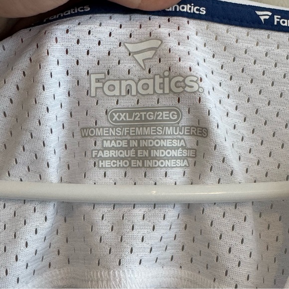 Colts Fanatics Women's White and Blue Lace Up Jersey Shirt - Picture 7 of 12